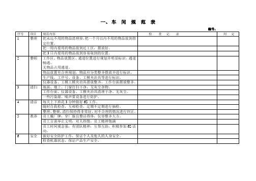 6S检查表