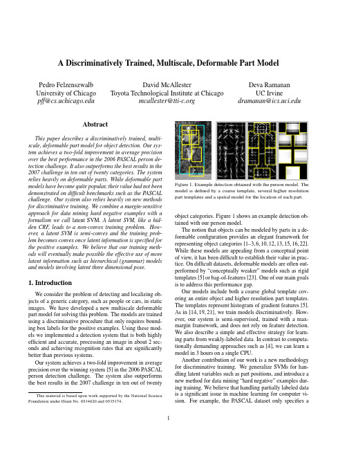 A Discriminatively Trained, Multiscale, Deformable Part Model