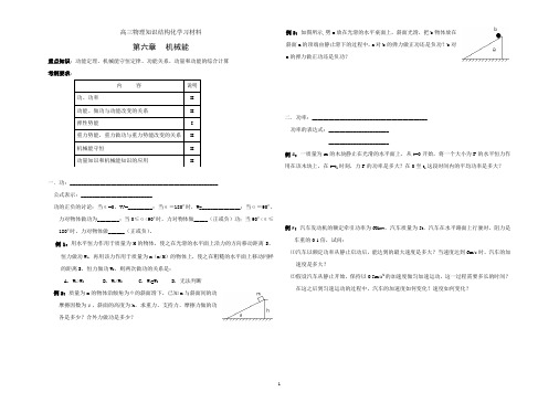 高三物理知识结构化学习材料  机械能