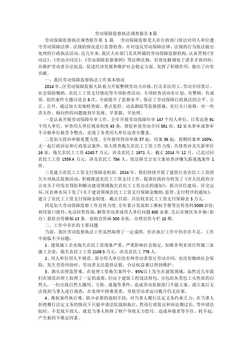 百度文库精品文档-劳动保障监察执法调查报告3篇