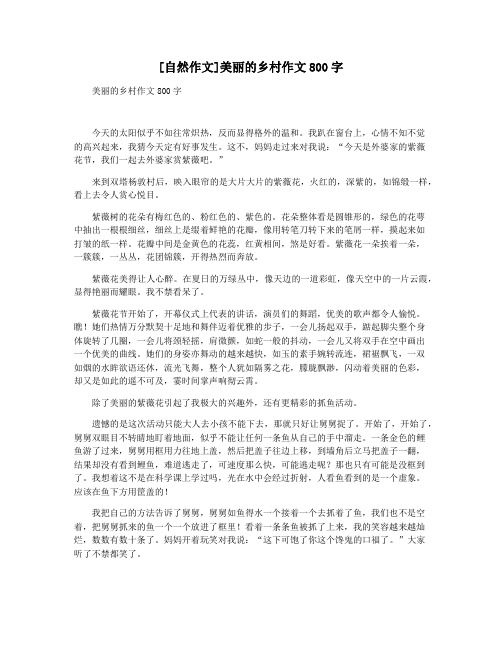 [自然作文]美丽的乡村作文800字