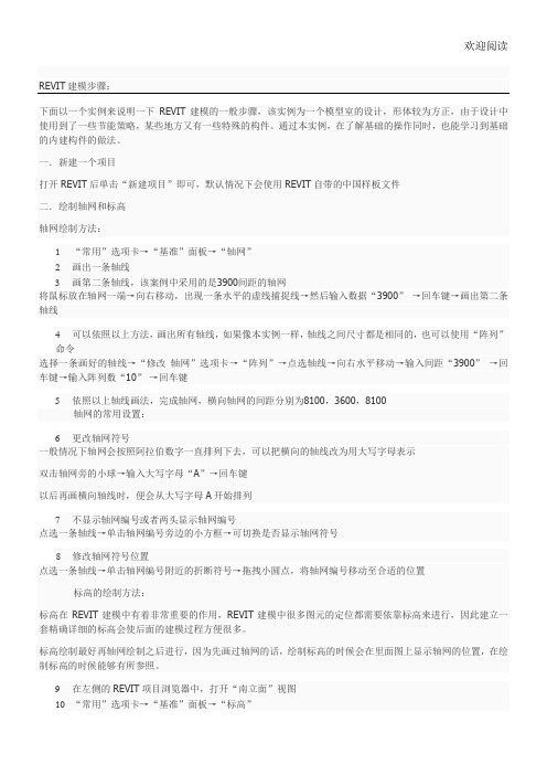 REVIT建模步骤