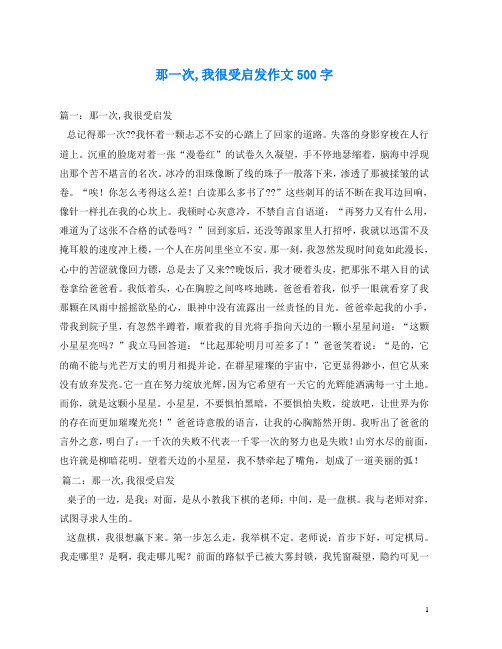 那一次,我很受启发作文500字