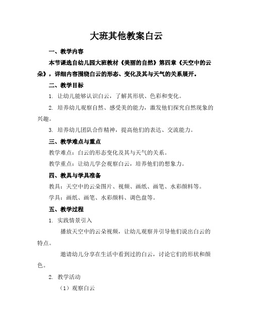 大班其他教案白云