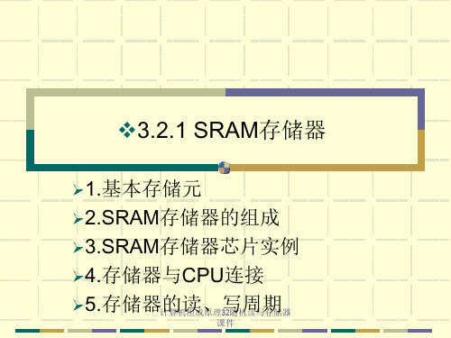 计算机组成原理32随机读写存储器课件