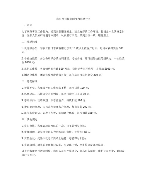 客服赏罚规章制度内容是什么