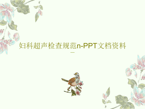 妇科超声检查规范n-PPT文档资料共50页