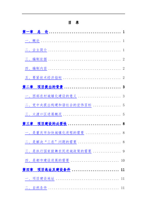 大晟资产农转非安置房可行性研究分析报告