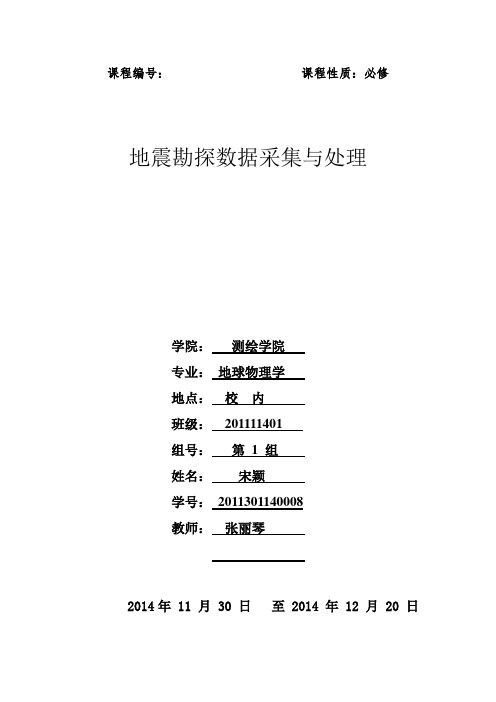 地震勘探实习报告