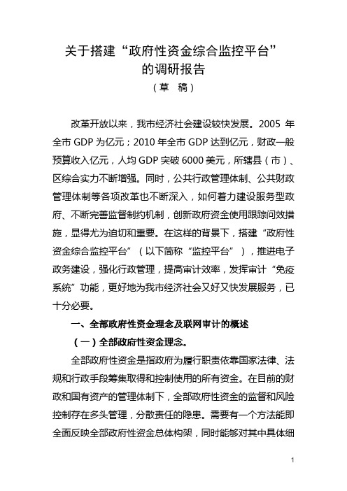 搭建“政府性资金综合监控平台”