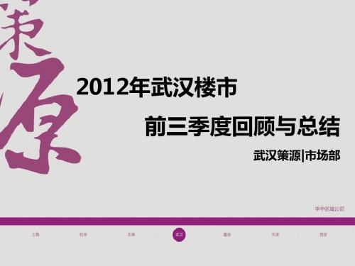 2012年武汉楼市前三季度回顾与总结-市场调查研究