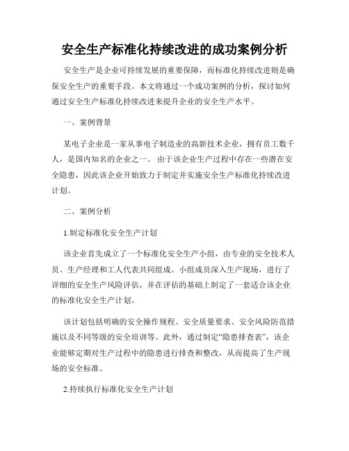 安全生产标准化持续改进的成功案例分析