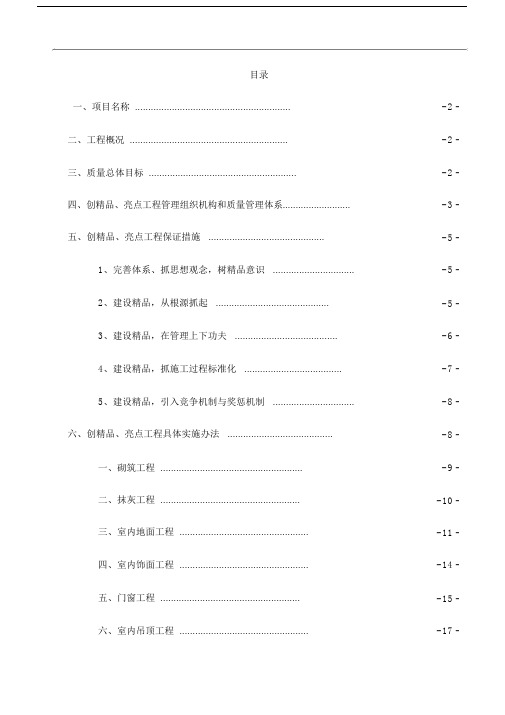 创精品亮点工程实施规划方案.docx