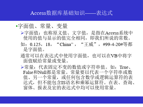 access的表达式语句及通配符