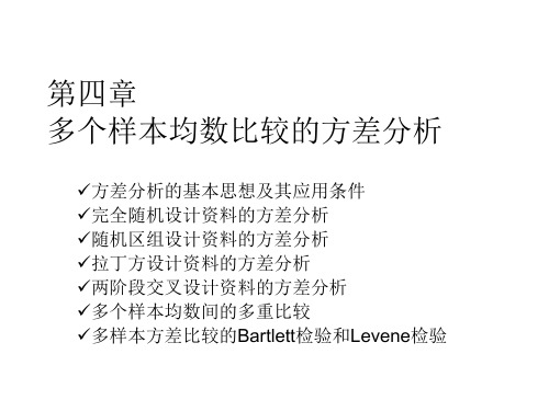 大学精品课件：第4章多个样本均数比较的方差分析162