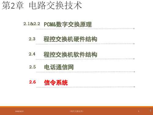 《现代交换技术(机工社)》教学课件—第2章 电路交换技术-4信令系统的基本概念