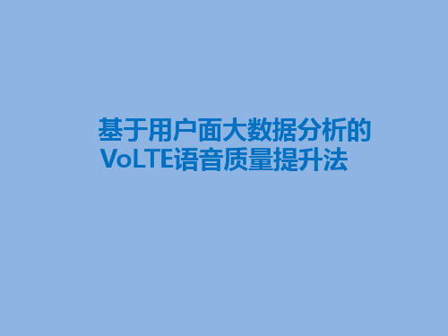 基于用户面大数据分析的端到端VoLTE语音质量提升法