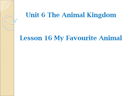 北师大 英语 七年级 下册 Unit 6  Lesson16 My Favourite Animal教学课件(共12张PPT)