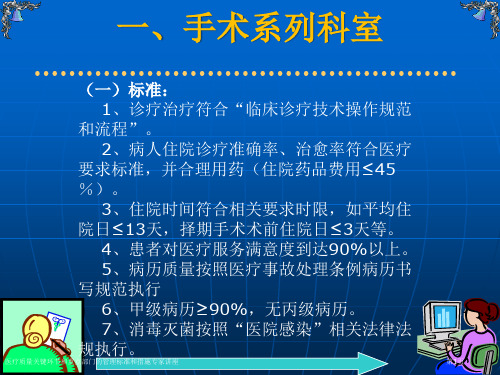 医疗质量关键环节和重点部门的管理标准和措施专家讲座