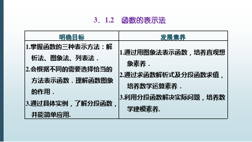 最新人教A版高中数学必修一课件：3.1.2 第一课时 函数的表示法