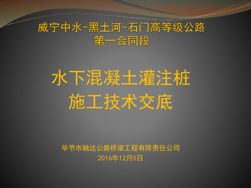 水下混凝土灌注桩施工技术交底