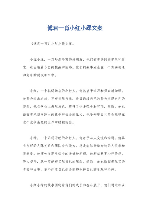 博君一肖小红小绿文案