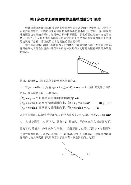 斜面弹簧连接体