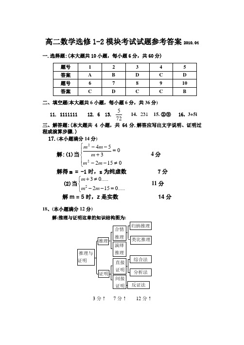 最新北师大版高二数学选修12试题及答案答案