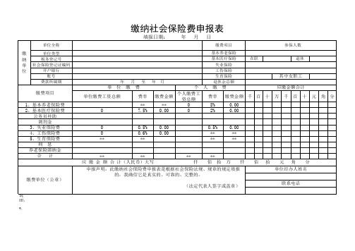 缴纳社会保险费申报表