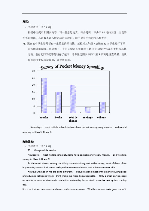 2011北京各区中考英语一模试题分类汇编(英语写作)