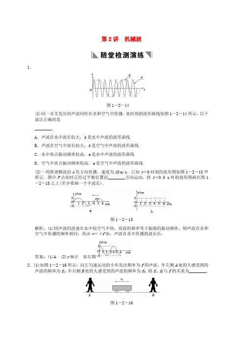 高考物理一轮总复习专题训练 机械波(含解析)