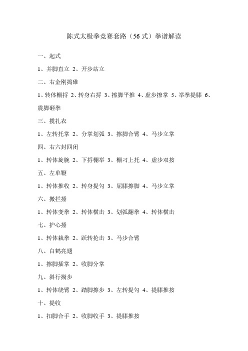 陈式太极拳竞赛套路