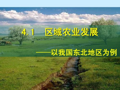 4.1区域农业发展-以我国东北地区为例