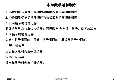 小学数学知识点汇总ppt课件