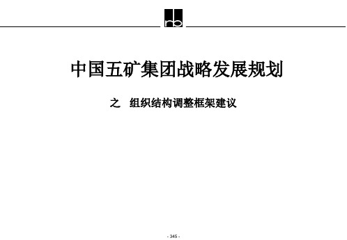 中国五矿集团组织结构调整框架建议