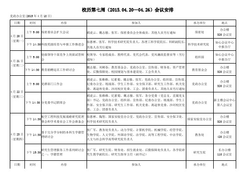 校历第七周20150420—0426会议安排