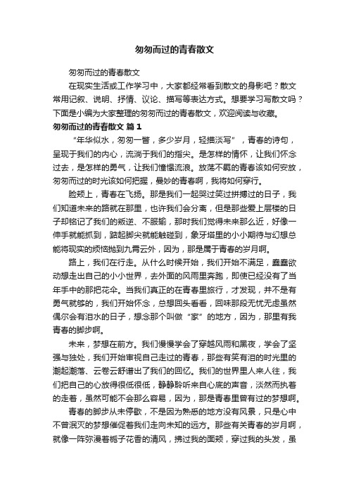 匆匆而过的青春散文