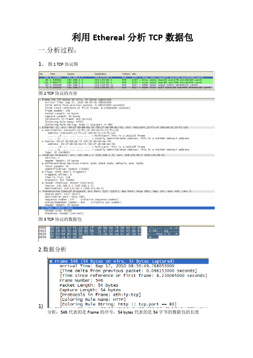 利用Ethereal分析TCP数据包