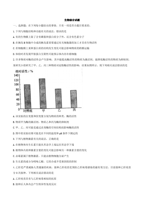 2018届二轮 综合测试 专题卷(全国通用)