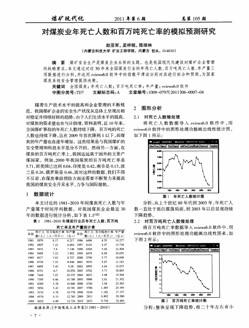 对煤炭业年死亡人数和百万吨死亡率的模拟预测研究