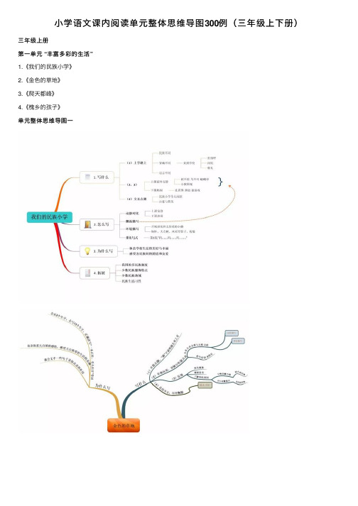 小学语文课内阅读单元整体思维导图300例（三年级上下册）