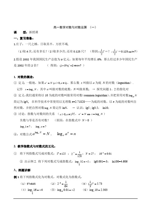 高一数学对数与对数运算 (一)-基本初等函数