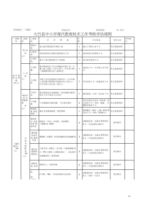 大竹县中小学现代教育技术工作考核评估细则