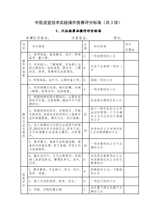 中医适宜技术操作评分标准