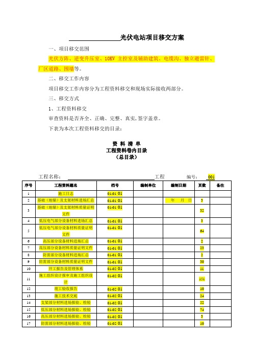 光伏移交方案