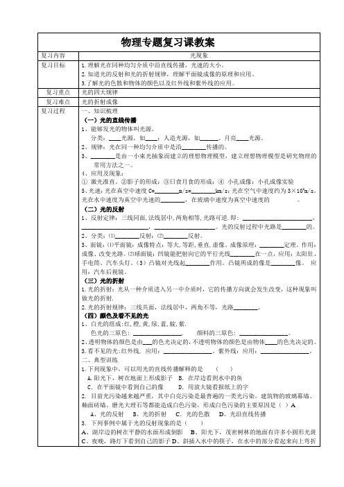 2.光现象复习导学案