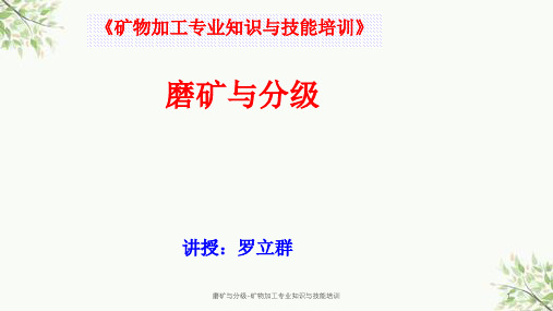 磨矿与分级-矿物加工专业知识与技能培训课件