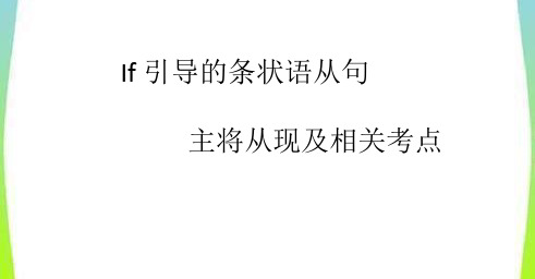 人教版九年级if引导的条状语和宾语从句及非真实条件句(共17张PPT)