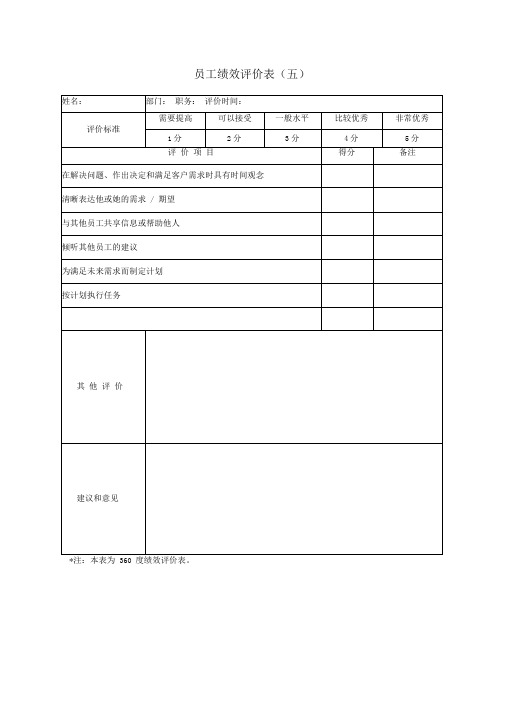 公司绩效考核表格大全完整版