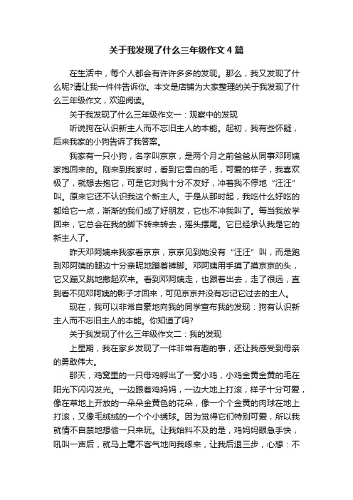 关于我发现了什么三年级作文4篇